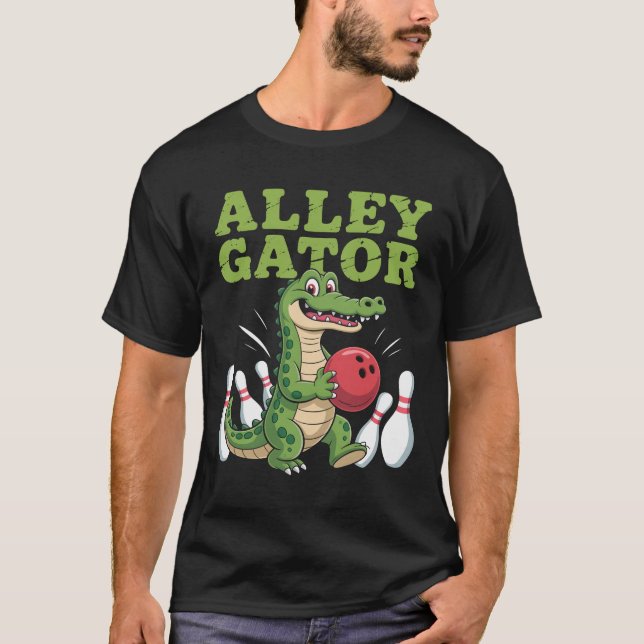 T-shirt Alley Gator Bowling Bowler (Devant)
