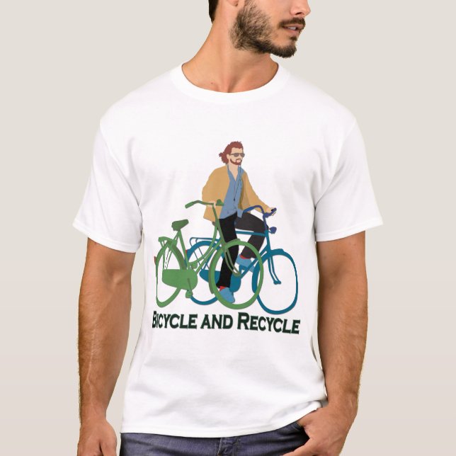 T-shirt Allez à vélo et réutilisez (Devant)