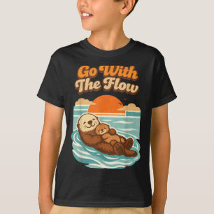 T-shirt Allez avec la loutre de mer rétro animal