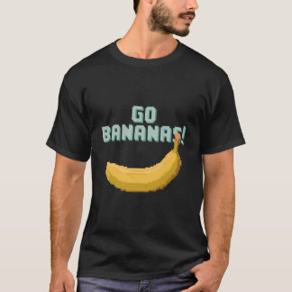T-shirt Allez les bananes ! Pixel rétro d'une banane jaune