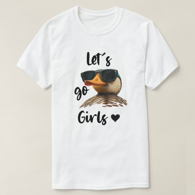 T-shirt Allez, les filles Coeur Drôle Canard Portant des l (Design devant)