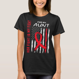 T-shirt Allez Rouge Son Combat Tante Maladie Cardiaque Sen