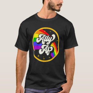 T-shirt Allié de la fierté gay AF LGBT Arc-en-ciel Vintage