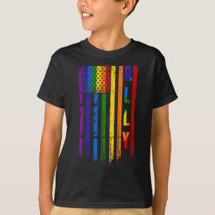 T-shirt Allié Lgbt Lgbtq Fierté Arc-en-ciel Drapeau Améric