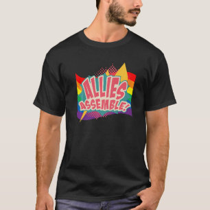 T-shirt Alliés Assembler Lgbtq Droits Gay Fière Fierté Rai