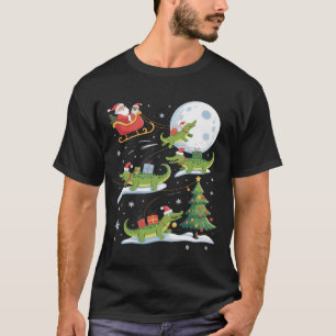 T-shirt Alligator à cheval sur le traîneau du Père Noël No