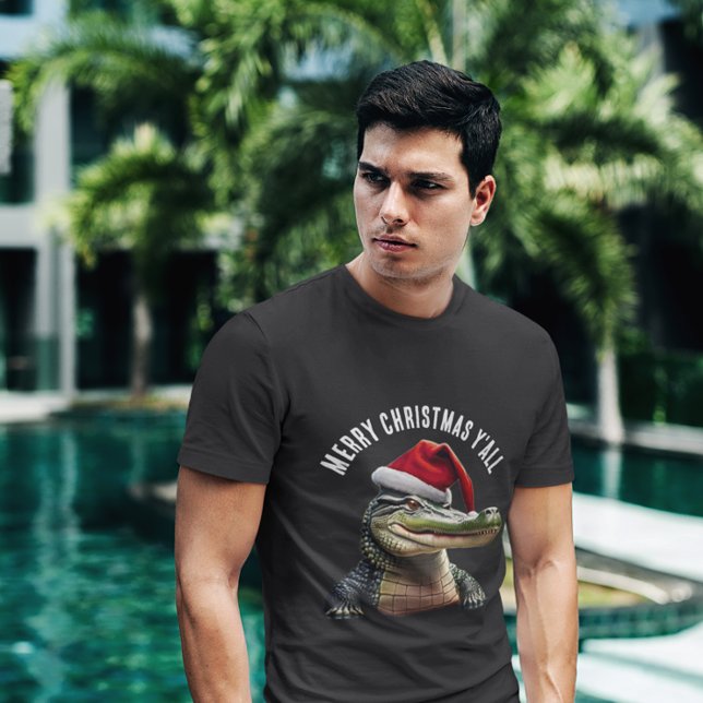 T-shirt Alligator amusant à Santa Hat (Créateur téléchargé)
