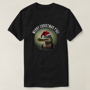 T-shirt Alligator amusant à Santa Hat