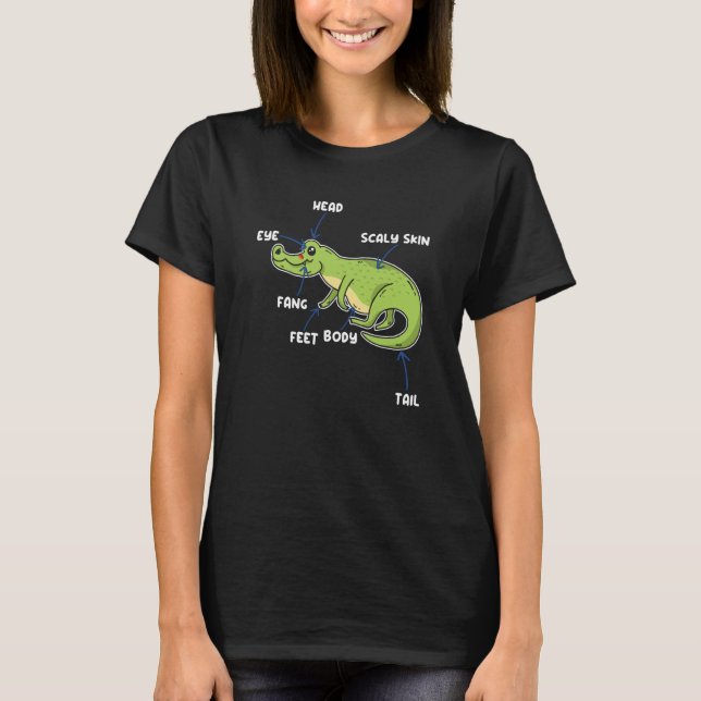 T-shirt Alligator Anatomy Cute Alligator (Devant)