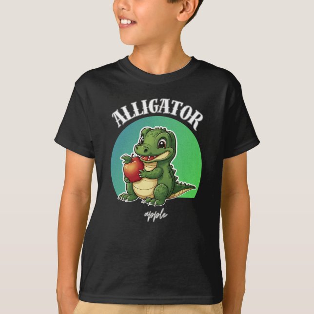 T-shirt Alligator Apple Cute (Devant)