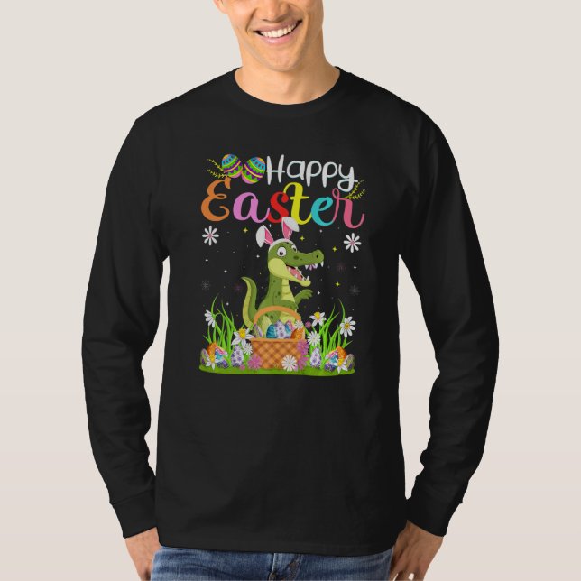 T-shirt Alligator Bunny Oeuf Chasse Alligator Joyeux hâte (Devant)