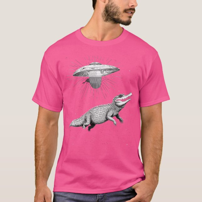 T-shirt Alligator Cosmique Drôle Alligator Pour Femmes Hom (Devant)