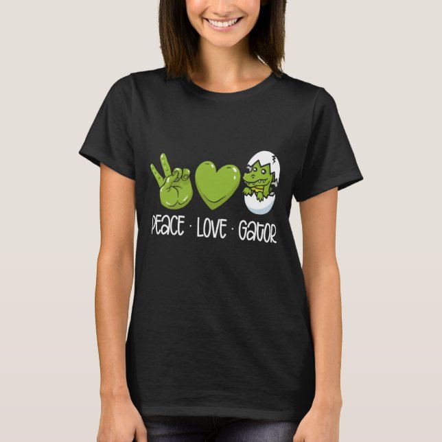 T-shirt Alligator de l'amour de paix (Devant)