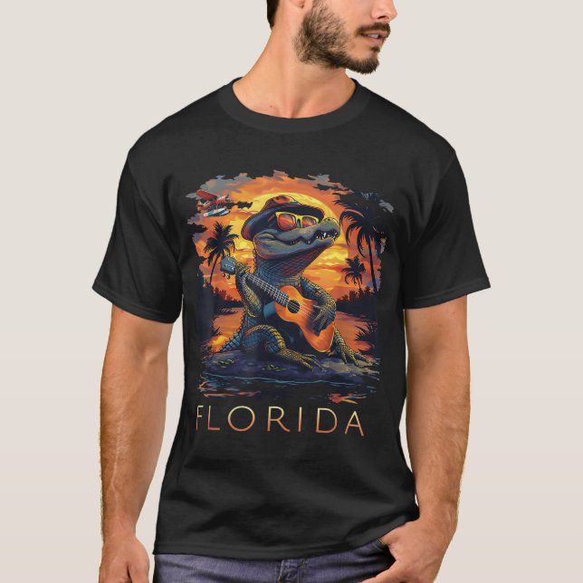T-shirt Alligator de vacances en Floride (Devant)