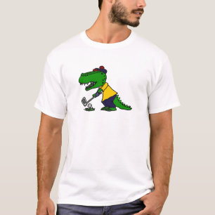 T-shirt Alligator drôle jouant au golf