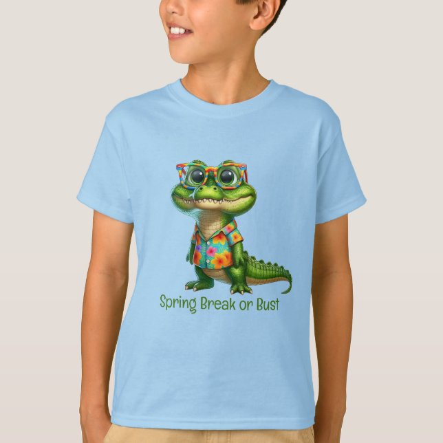 T-shirt Alligator en chemise tropicale (Devant)