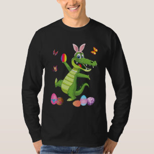 T-shirt Alligator Et Lapin Casquette OEufs De Pâques Joyeu