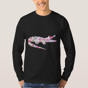 T-shirt Alligator Floral Imprimer Fleur Hippie Hawaïenne