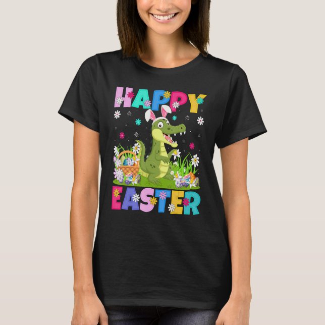 T-shirt Alligator Happy Easter Bunny Alligator (Devant)
