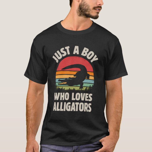 T-shirt Alligator Juste Un Garçon Qui Aime Les Reptiles Re (Devant)
