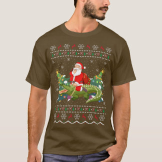 T-shirt Alligator Lover Cadeau Ugly Père Noël Riding Allig