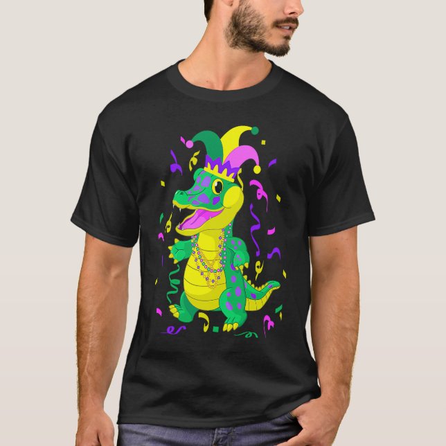 T-shirt Alligator Mardi Gras Mardi Gras Alligator (Devant)