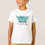 T-shirt Alligator Retour à l'école à domicile Premier jour<br><div class="desc">Nom customisé Thème Premier Jour des T-shirts de l'école familiale</div>