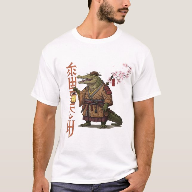 T-shirt Alligator Samurai - Imaginaire Reptile War (Devant)