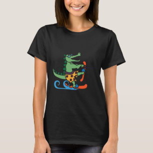 T-shirt Alligator Ski Alligator Crocodile Ski d'eau Reptil