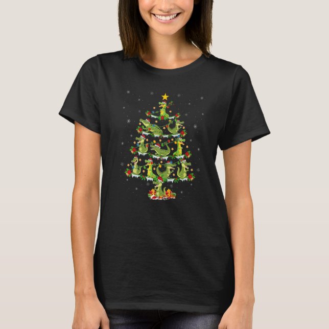 T-shirt Alligator  Xmas Lights Alligator Christmas Tree (Devant)