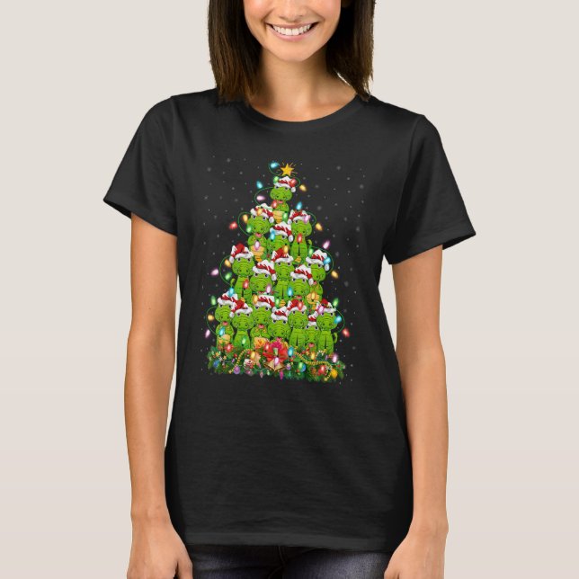 T-shirt Alligator  Xmas Lights Santa Alligator Christmas T (Devant)