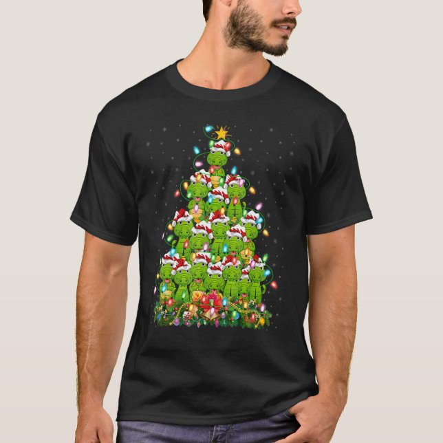 T-shirt Alligator  Xmas Lights Santa Alligator Christmas T (Devant)