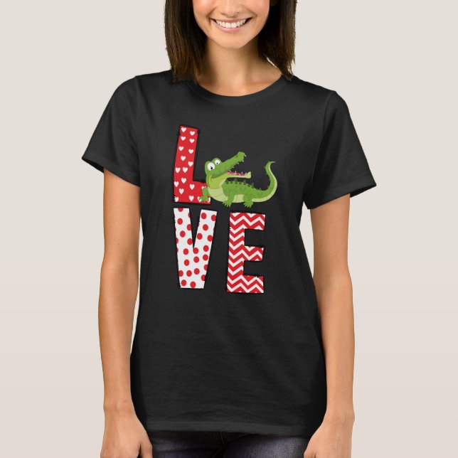 T-shirt Alligators Valentines Day Love Valentine Cute Hear (Devant)