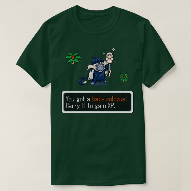 T-shirt Allomother Colobus 8 bits (Design devant)