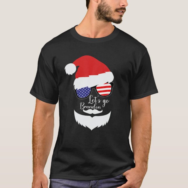 T-shirt Allons à Brandon Père Noël Noël (Devant)