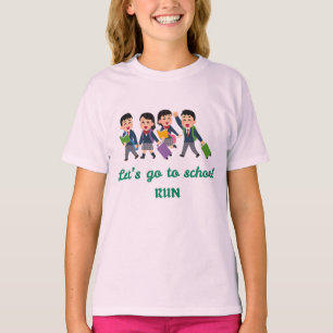 T-shirt Allons à l’école, courez ! Fille amusante de retou