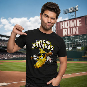 T-shirt Allons Bananes Baseball Rétro Banane Drôle