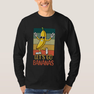 T-shirt Allons Bananes Kawaii Banane Jaune Fruit Rétro
