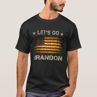 T-shirt Allons Brandon American Flag Retro Vintage