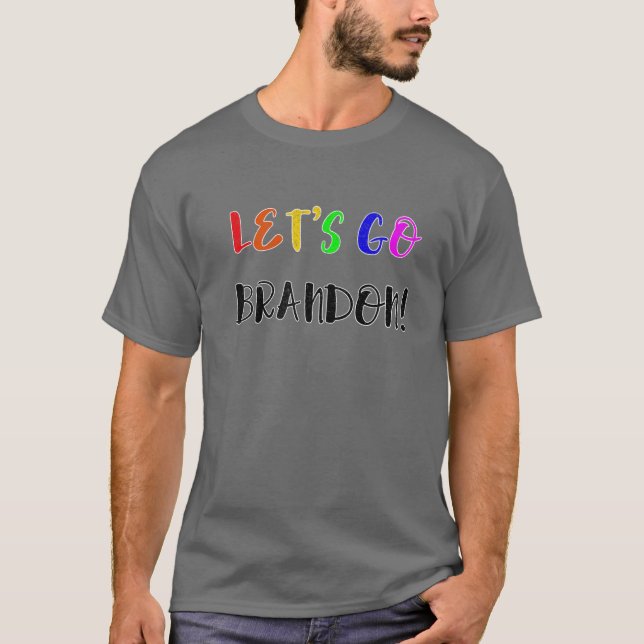 T-shirt Allons Brandon Tee Let's Go Brandon LGBT Drapeau L (Devant)