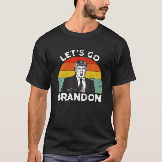 T-shirt Allons Brandon Trump Et L'Amérique Flag Anti Biden (Devant)