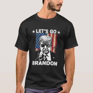 T-shirt Allons Branson Brandon Trump Et Le Drapeau Amériqu