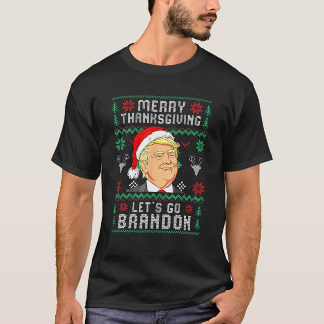 T-shirt Allons Branson Brandon Trump Père Noël Merry Thank (Devant)