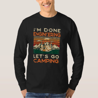 T-shirt Allons Camping Terminé Génie Planificateur Camper
