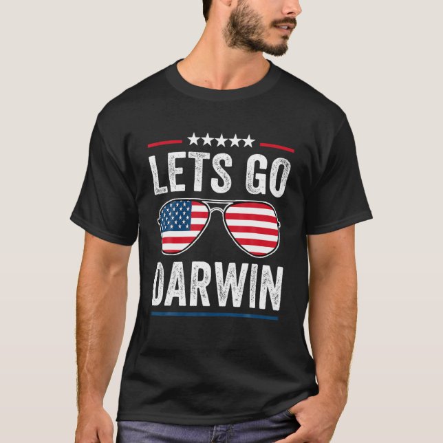 T-shirt Allons Darwin Aviateur Lunettes de soleil Drapeau  (Devant)
