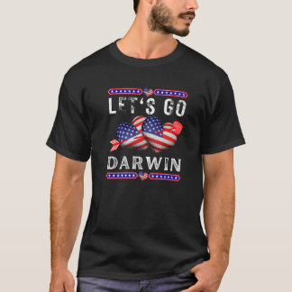 T-shirt Allons Darwin T Funny Sarcastique drapeau américai