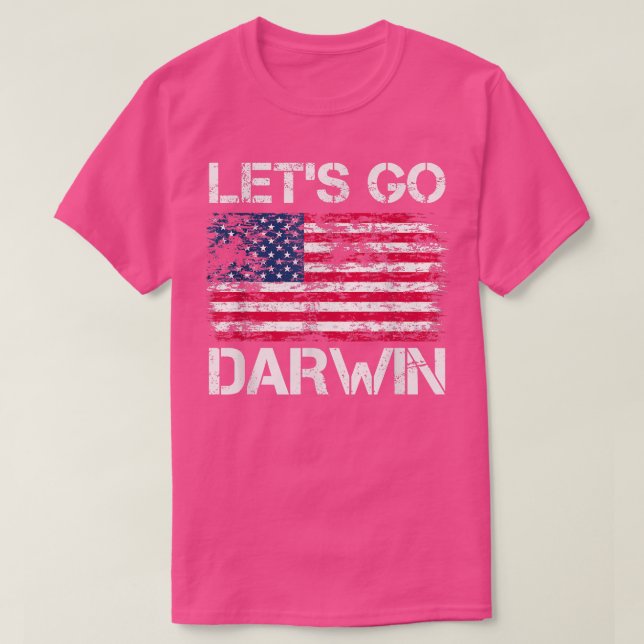 T-shirt Allons Darwin US Drapeau Vintage  (Design devant)