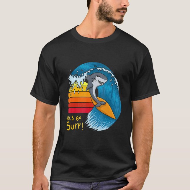 T-shirt Allons faire du Surf Shark Surfing (Devant)
