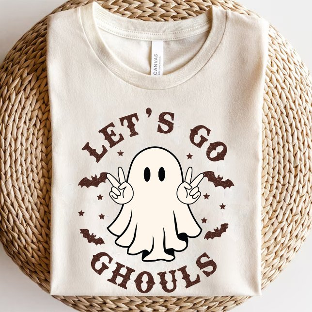 T-shirt Allons Gouls Drôle Fantôme Halloween Retro (Lets Go Ghouls Funny Ghost Halloween Retro T-Shirt)