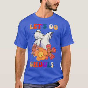 T-shirt Allons Gouls Ghost Avec Fleurs Halloween Costu